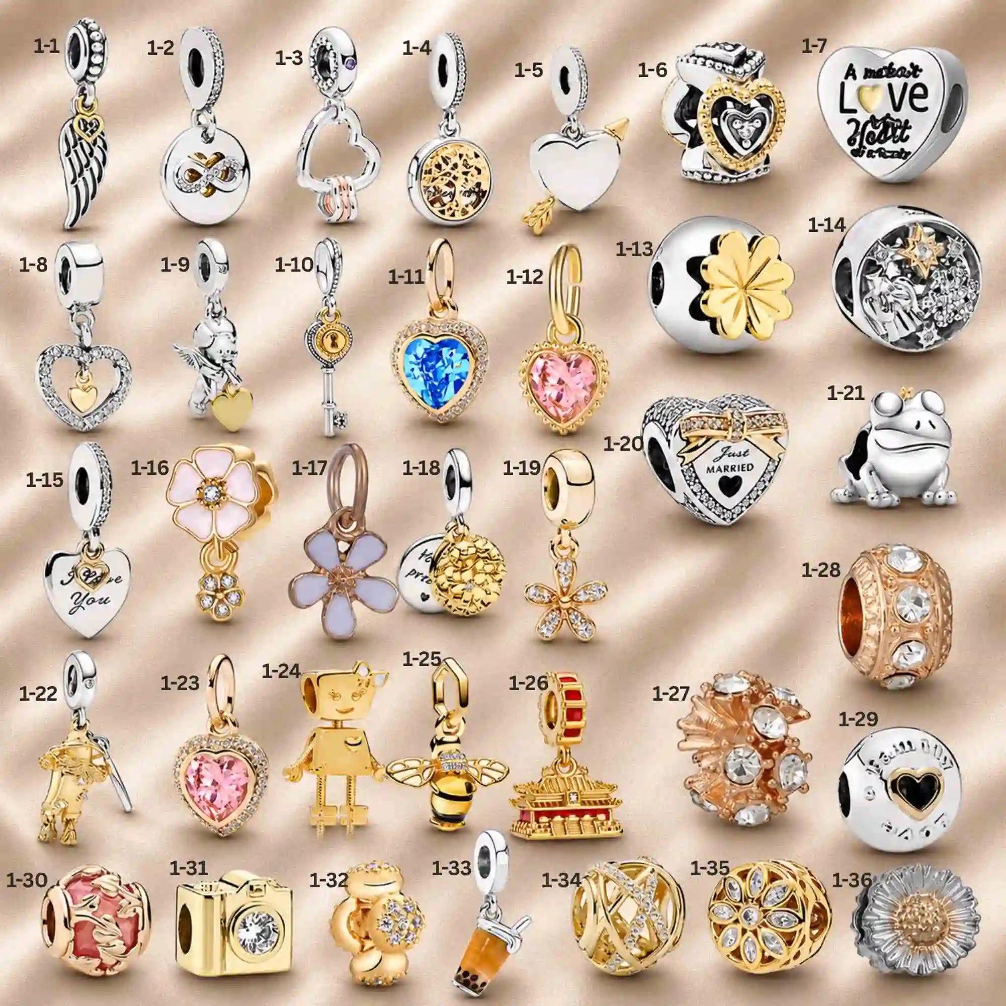 Pink Charm, Murano Glass Beads, Charm Stopper Safety Clip, Silver Charm, Letter Blue Red Rose Gold Charms, Travel Love Mom Heart Dangle charm ★(BUY 1 GET 4 FREE)★