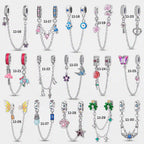 Pink Charm, Murano Glass Beads, Charm Stopper Safety Clip, Silver Charm, Letter Blue Red Rose Gold Charms, Travel Love Mom Heart Dangle charm ★(BUY 1 GET 1 FREE)★