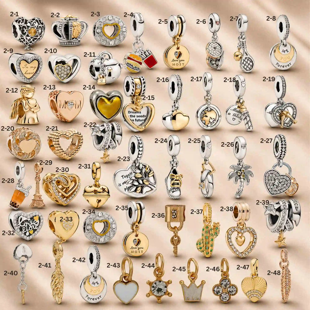 Pink Charm, Murano Glass Beads, Charm Stopper Safety Clip, Silver Charm, Letter Blue Red Rose Gold Charms, Travel Love Mom Heart Dangle charm ★(BUY 1 GET 1 FREE)★