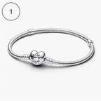 Snake Chain Bracelet Collection – Me Chain, Moments Heart Clasp, Love heart clasp, Crown O Snake chain & Signature I-D Pavé Bangle