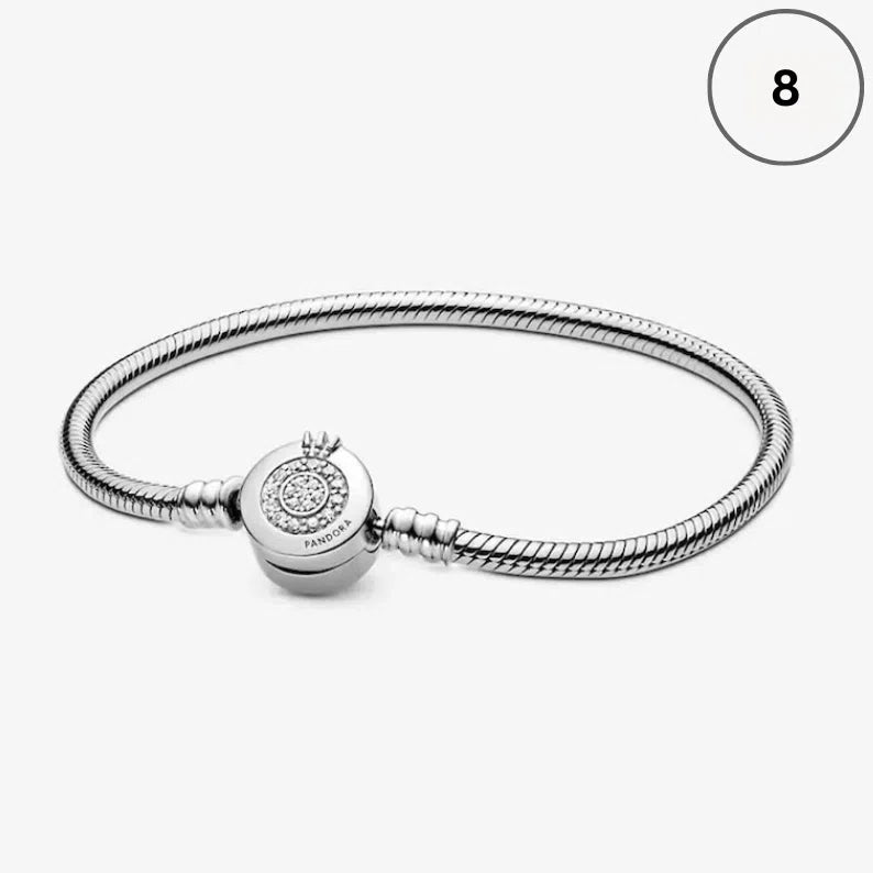 Snake Chain Bracelet Collection – Me Chain, Moments Heart Clasp, Love heart clasp, Crown O Snake chain & Signature I-D Pavé Bangle