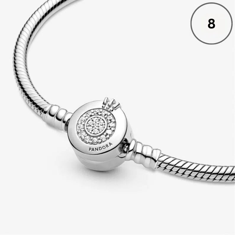 Snake Chain Bracelet Collection – Me Chain, Moments Heart Clasp, Love heart clasp, Crown O Snake chain & Signature I-D Pavé Bangle