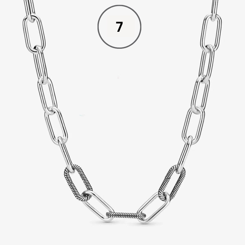 Moments & ME Necklace Collection – Snake Chain, Link Chain, Pearl Charm & Sparkling Heart Halo Pendant Collier