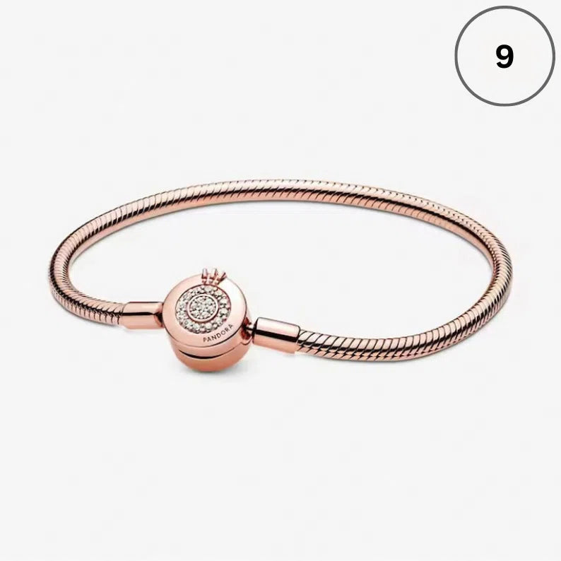 Snake Chain Bracelet Collection – Me Chain, Moments Heart Clasp, Love heart clasp, Crown O Snake chain & Signature I-D Pavé Bangle