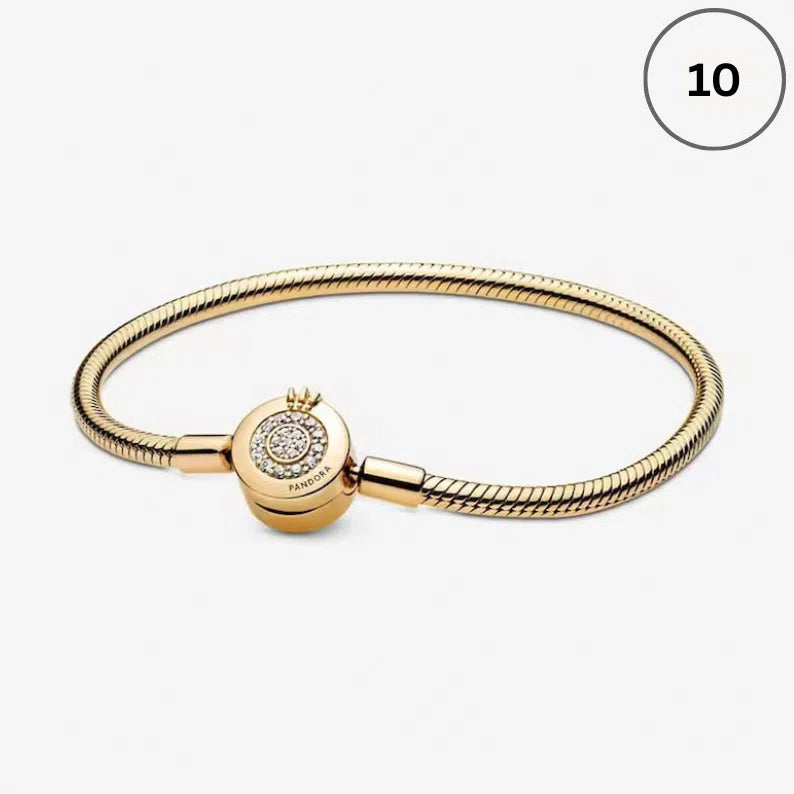 Snake Chain Bracelet Collection – Me Chain, Moments Heart Clasp, Love heart clasp, Crown O Snake chain & Signature I-D Pavé Bangle