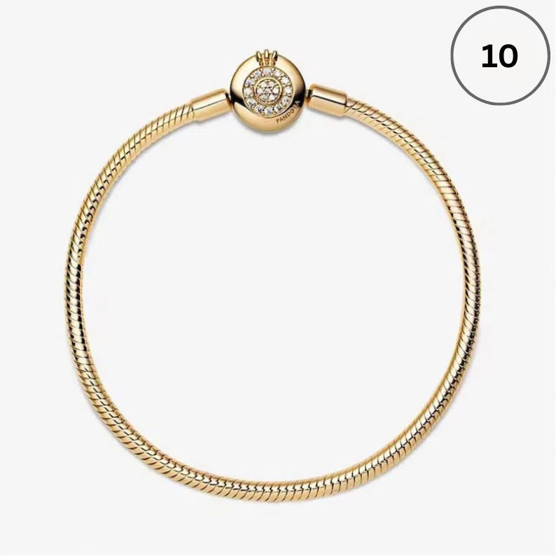 Snake Chain Bracelet Collection – Me Chain, Moments Heart Clasp, Love heart clasp, Crown O Snake chain & Signature I-D Pavé Bangle