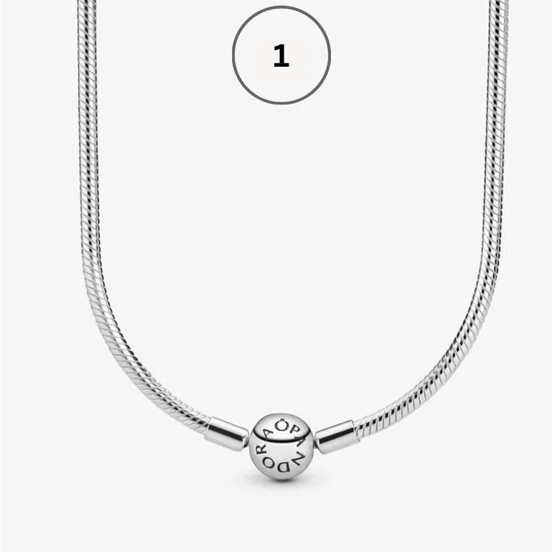 Moments & ME Necklace Collection – Snake Chain, Link Chain, Pearl Charm & Sparkling Heart Halo Pendant Collier