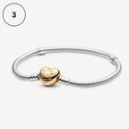 Snake Chain Bracelet Collection – Me Chain, Moments Heart Clasp, Love heart clasp, Crown O Snake chain & Signature I-D Pavé Bangle
