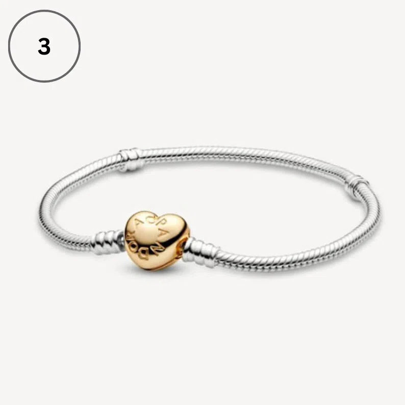 Snake Chain Bracelet Collection – Me Chain, Moments Heart Clasp, Love heart clasp, Crown O Snake chain & Signature I-D Pavé Bangle