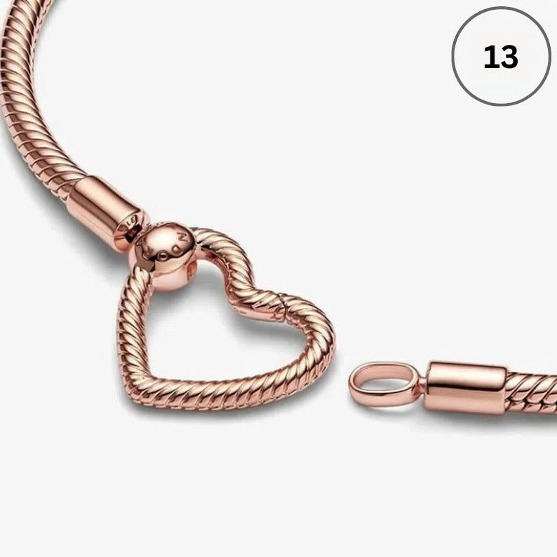 Snake Chain Bracelet Collection – Me Chain, Moments Heart Clasp, Love heart clasp, Crown O Snake chain & Signature I-D Pavé Bangle