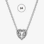 Moments & ME Necklace Collection – Snake Chain, Link Chain, Pearl Charm & Sparkling Heart Halo Pendant Collier