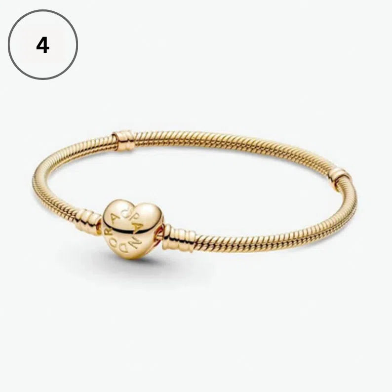 Snake Chain Bracelet Collection – Me Chain, Moments Heart Clasp, Love heart clasp, Crown O Snake chain & Signature I-D Pavé Bangle