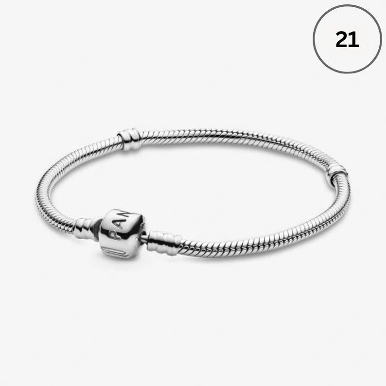 Snake Chain Bracelet Collection – Me Chain, Moments Heart Clasp, Love heart clasp, Crown O Snake chain & Signature I-D Pavé Bangle