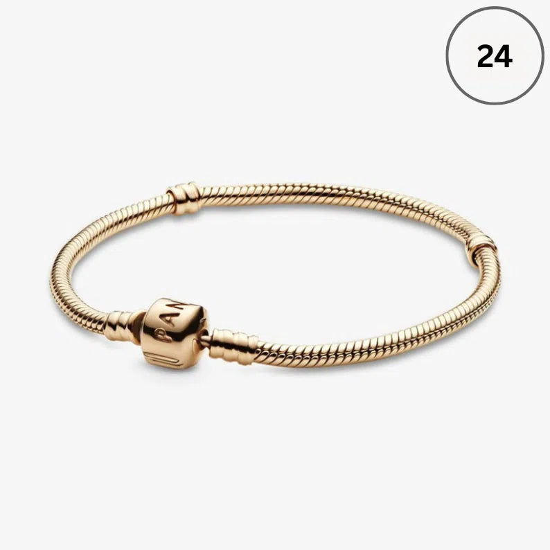 Snake Chain Bracelet Collection – Me Chain, Moments Heart Clasp, Love heart clasp, Crown O Snake chain & Signature I-D Pavé Bangle