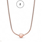 Moments & ME Necklace Collection – Snake Chain, Link Chain, Pearl Charm & Sparkling Heart Halo Pendant Collier