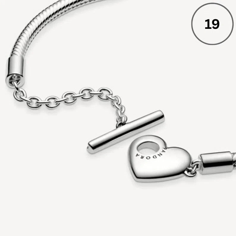 Snake Chain Bracelet Collection – Me Chain, Moments Heart Clasp, Love heart clasp, Crown O Snake chain & Signature I-D Pavé Bangle