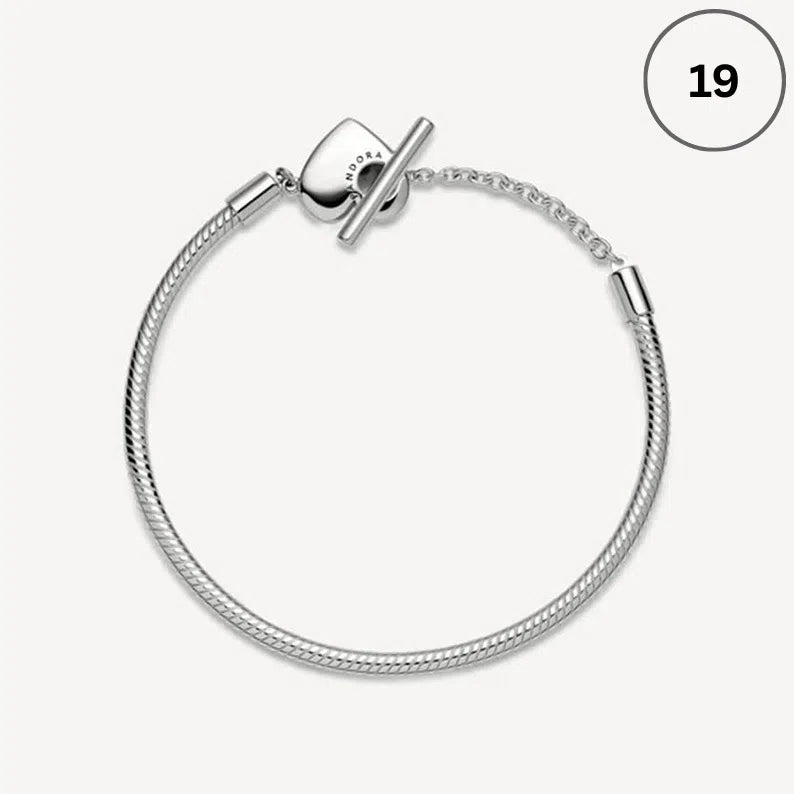 Snake Chain Bracelet Collection – Me Chain, Moments Heart Clasp, Love heart clasp, Crown O Snake chain & Signature I-D Pavé Bangle