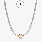 Moments & ME Necklace Collection – Snake Chain, Link Chain, Pearl Charm & Sparkling Heart Halo Pendant Collier
