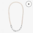 Moments & ME Necklace Collection – Snake Chain, Link Chain, Pearl Charm & Sparkling Heart Halo Pendant Collier