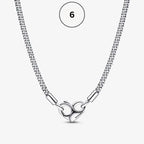 Moments & ME Necklace Collection – Snake Chain, Link Chain, Pearl Charm & Sparkling Heart Halo Pendant Collier