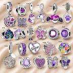 Pink Charm, Murano Glass Beads, Charm Stopper Safety Clip, Silver Charm, Letter Blue Red Rose Gold Charms, Travel Love Mom Heart Dangle charm ★(BUY 1 GET 1 FREE)★