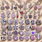 Pink Charm, Murano Glass Beads, Charm Stopper Safety Clip, Silver Charm, Letter Blue Red Rose Gold Charms, Travel Love Mom Heart Dangle charm ★(BUY 1 GET 1 FREE)★
