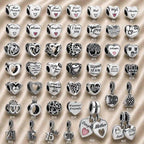 Pink Charm, Murano Glass Beads, Charm Stopper Safety Clip, Silver Charm, Letter Blue Red Rose Gold Charms, Travel Love Mom Heart Dangle charm ★(BUY 1 GET 1 FREE)★