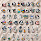 Pink Charm, Murano Glass Beads, Charm Stopper Safety Clip, Silver Charm, Letter Blue Red Rose Gold Charms, Travel Love Mom Heart Dangle charm ★(BUY 1 GET 1 FREE)★