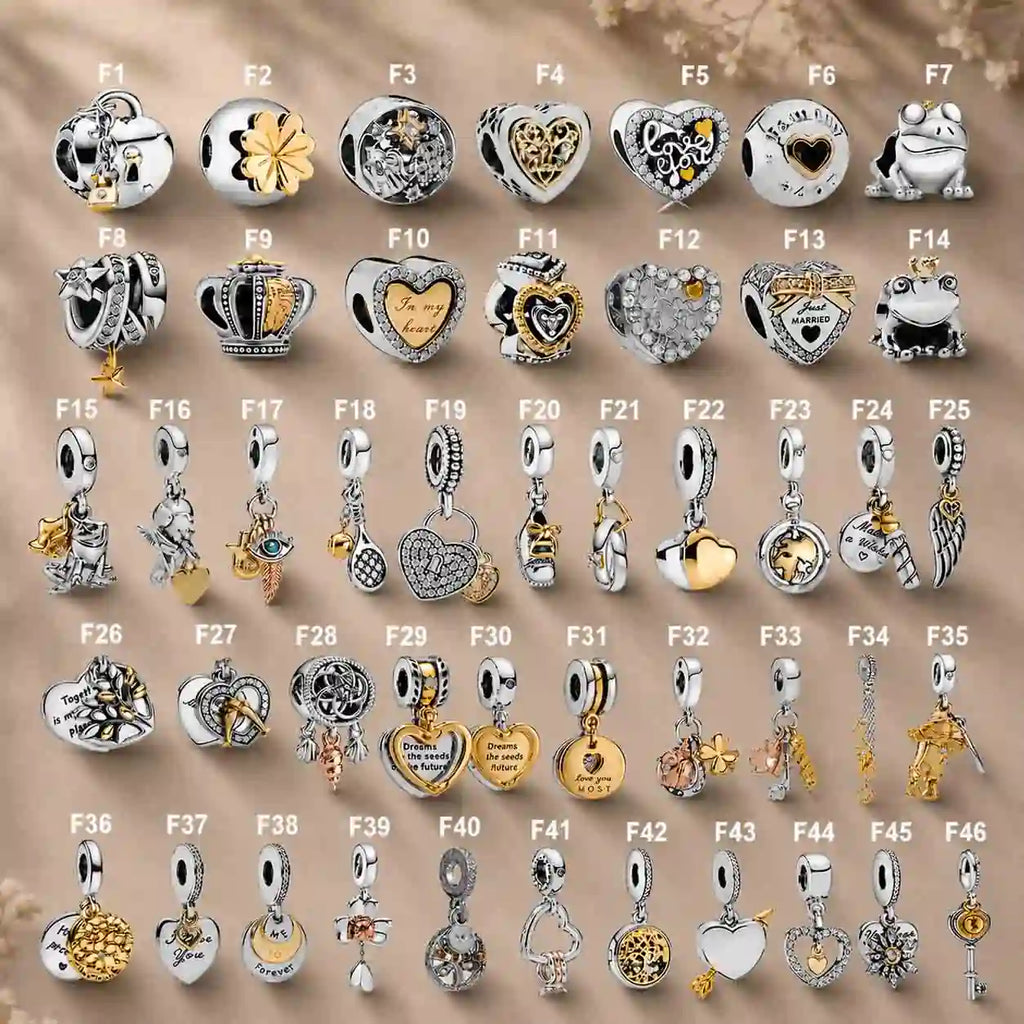 Pink Charm, Murano Glass Beads, Charm Stopper Safety Clip, Silver Charm, Letter Blue Red Rose Gold Charms, Travel Love Mom Heart Dangle charm ★(BUY 1 GET 1 FREE)★