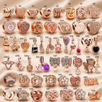 Pink Charm, Murano Glass Beads, Charm Stopper Safety Clip, Silver Charm, Letter Blue Red Rose Gold Charms, Travel Love Mom Heart Dangle charm ★(BUY 1 GET 1 FREE)★
