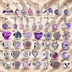 Pink Charm, Murano Glass Beads, Charm Stopper Safety Clip, Silver Charm, Letter Blue Red Rose Gold Charms, Travel Love Mom Heart Dangle charm ★(BUY 1 GET 1 FREE)★