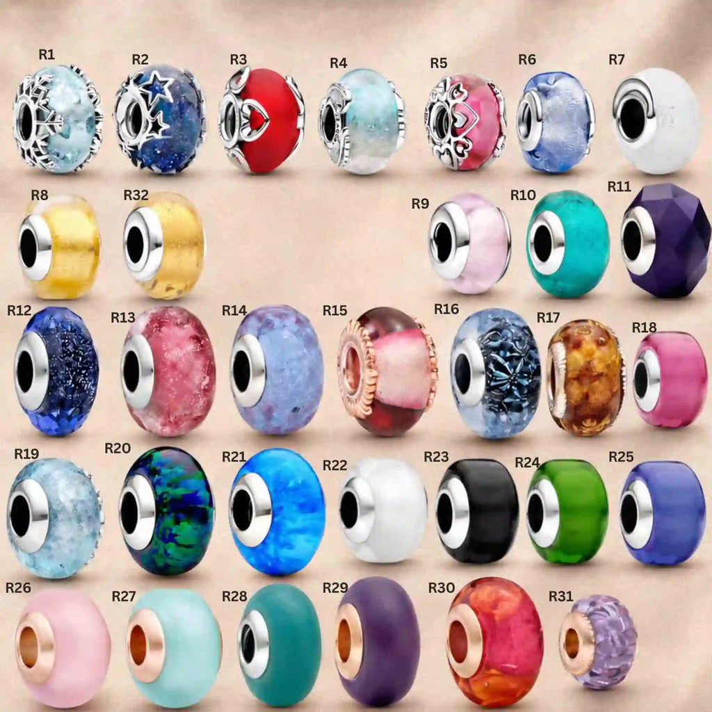 Pink Charm, Murano Glass Beads, Charm Stopper Safety Clip, Silver Charm, Letter Blue Red Rose Gold Charms, Travel Love Mom Heart Dangle charm ★(BUY 1 GET 1 FREE)★
