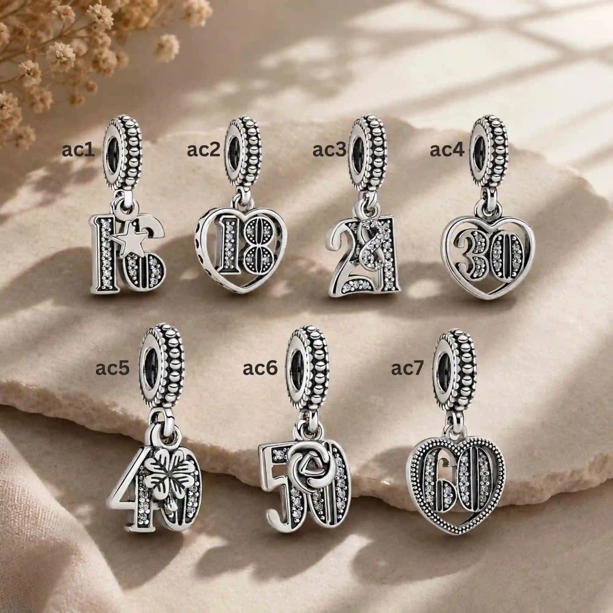 Pink Charm, Murano Glass Beads, Charm Stopper Safety Clip, Silver Charm, Letter Blue Red Rose Gold Charms, Travel Love Mom Heart Dangle charm ★(BUY 1 GET 1 FREE)★