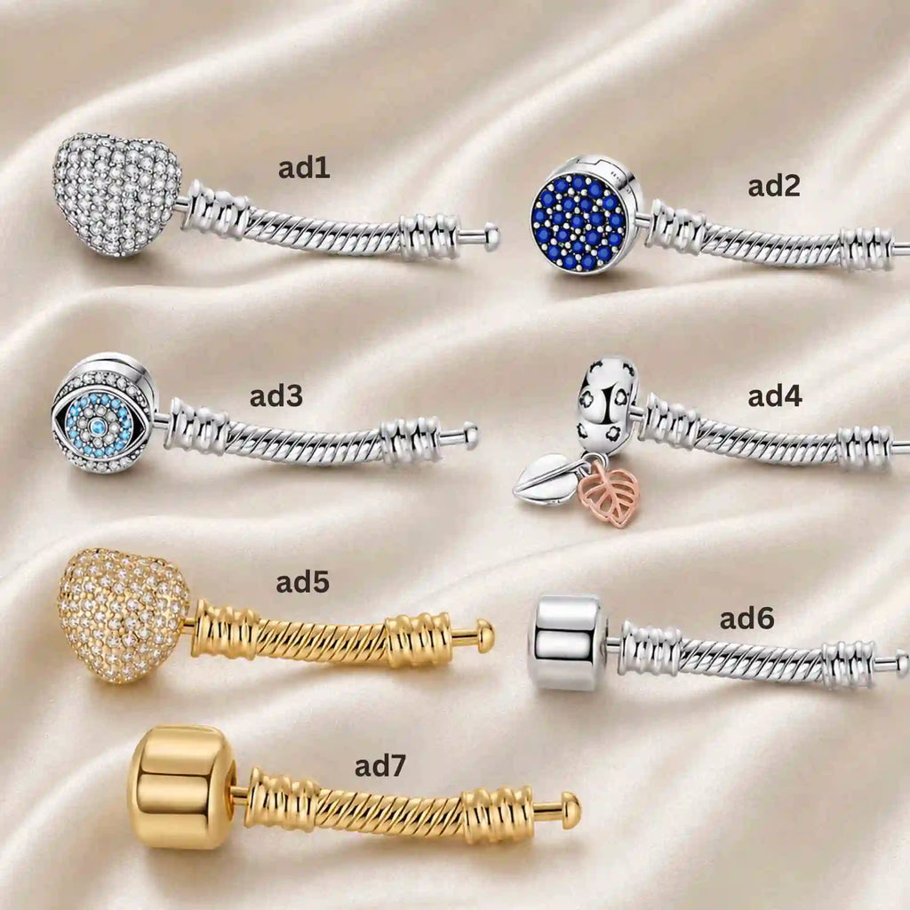 Pink Charm, Murano Glass Beads, Charm Stopper Safety Clip, Silver Charm, Letter Blue Red Rose Gold Charms, Travel Love Mom Heart Dangle charm ★(BUY 1 GET 1 FREE)★