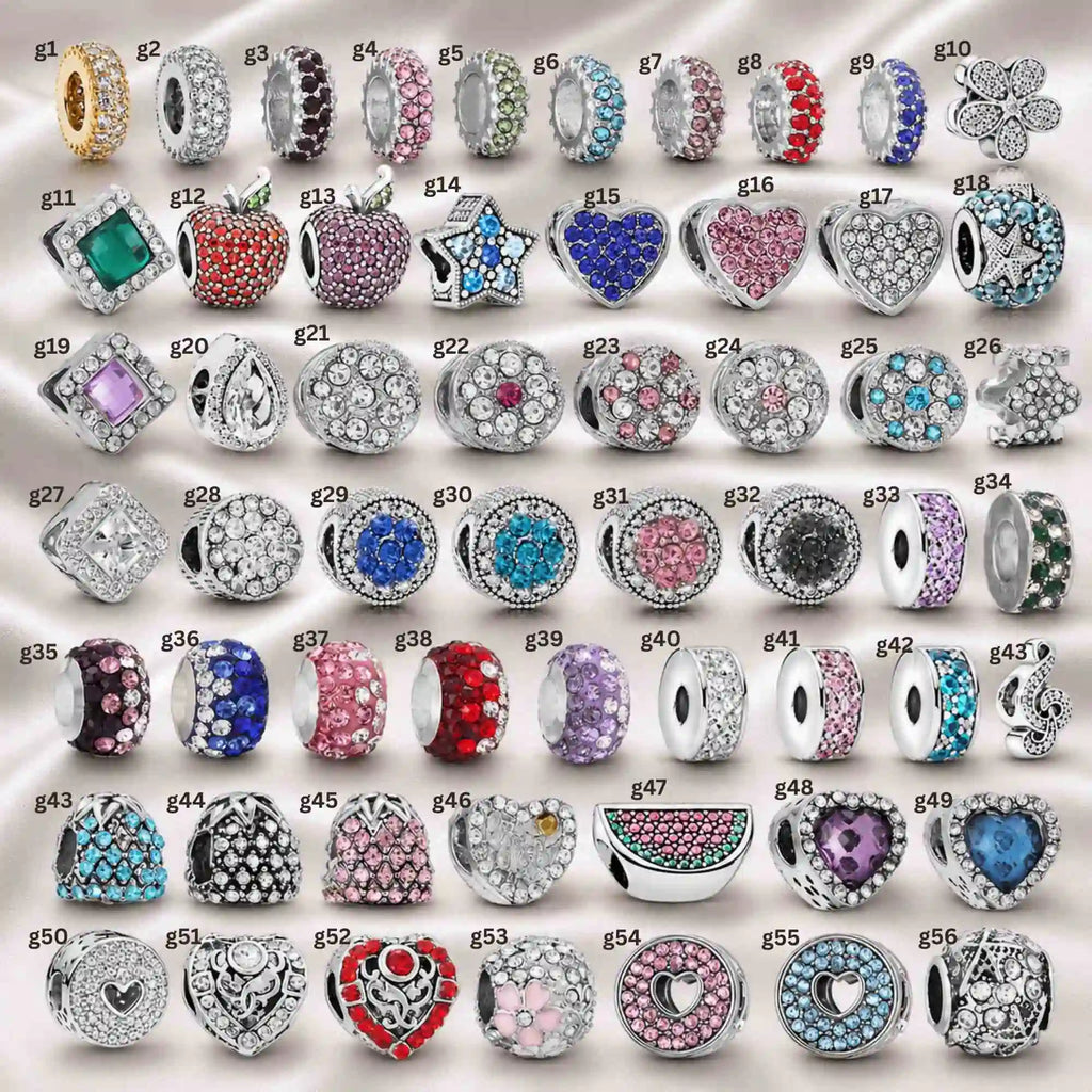 Pink Charm, Murano Glass Beads, Charm Stopper Safety Clip, Silver Charm, Letter Blue Red Rose Gold Charms, Travel Love Mom Heart Dangle charm ★(BUY 1 GET 1 FREE)★